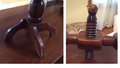 vintage craftsman style wooden candle holder with two arms