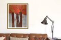Three Oak Trees, Original fine art, Acrylic Painting on Canvas