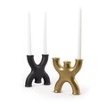 vintage craftsman style wooden candle holder with two arms