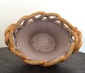 Vintage Majolica Italian Pottery Ceramic Hand Painted Basket Planter Mid Century Art Pottery Italian Art