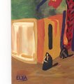 Rural Spaces: a Mediterranean Village, original acrylic painting on canvas