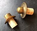 Vintage brass bottle toppers shaped as hats