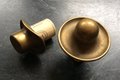 Vintage brass bottle toppers shaped as hats