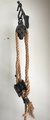Well barn pulley wheel hooks crane industrial farm loft decor circa 1945s