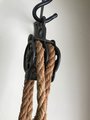 Well barn pulley wheel hooks crane industrial farm loft decor circa 1945s