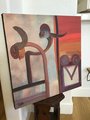 Monkey Business, original abstract acrylic painting on canvas