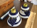 Vintage Very Beautiful Pottery Lot Of 2 Candle Holders