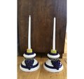 Vintage Very Beautiful Pottery Lot Of 2 Candle Holders