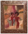 AFRICAN COUPLE -- Original fine art, acrylic on canvas