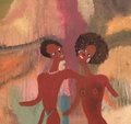 AFRICAN COUPLE -- Original fine art, acrylic on canvas