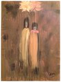 INDONESIAN COUPLE - Original fine art, acrylic on canvas