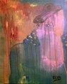 WOMAN with HAT, original painting acrylic on canvas