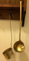Vintage Solid Brass 2.5 Cup Ladle With Brass Handle Curved Bottom