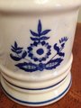 White and Blue Ceramic Apothecary Jars with Lid