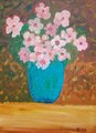 Original art: blue vase, acrylic on canvas