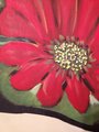 Lonely red flower, original acrylic painting on canvas