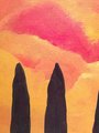 Sunset in Tuscany - Original fine art, Acrylic Painting on Canvas