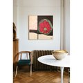 Lonely red flower, original acrylic painting on canvas