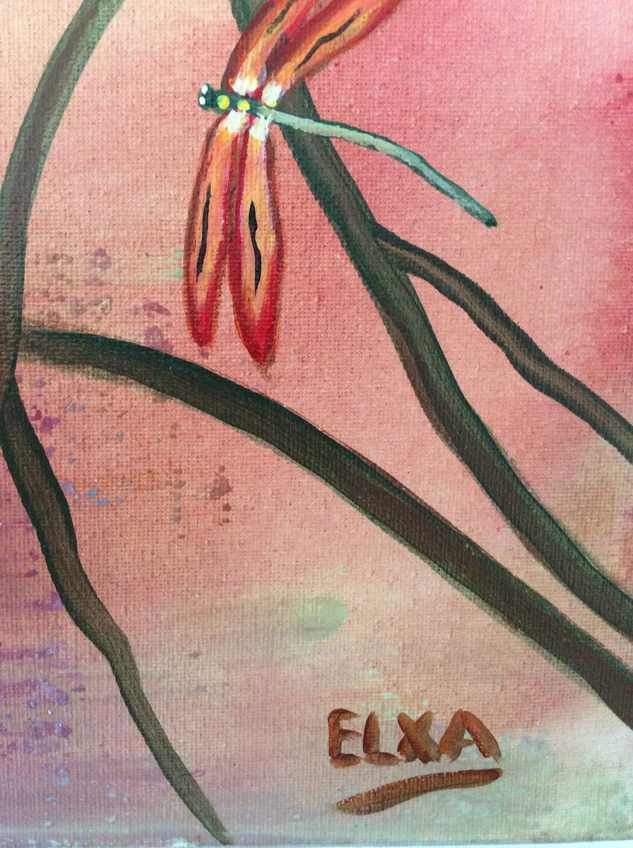 ORIGINAL ARTWORK: Dragonflies -- acrylic on canvas
