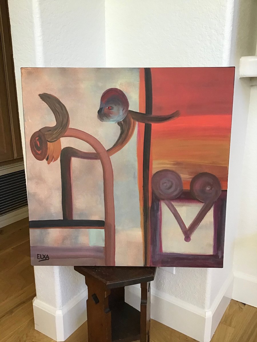 Monkey Business, original abstract acrylic painting on canvas