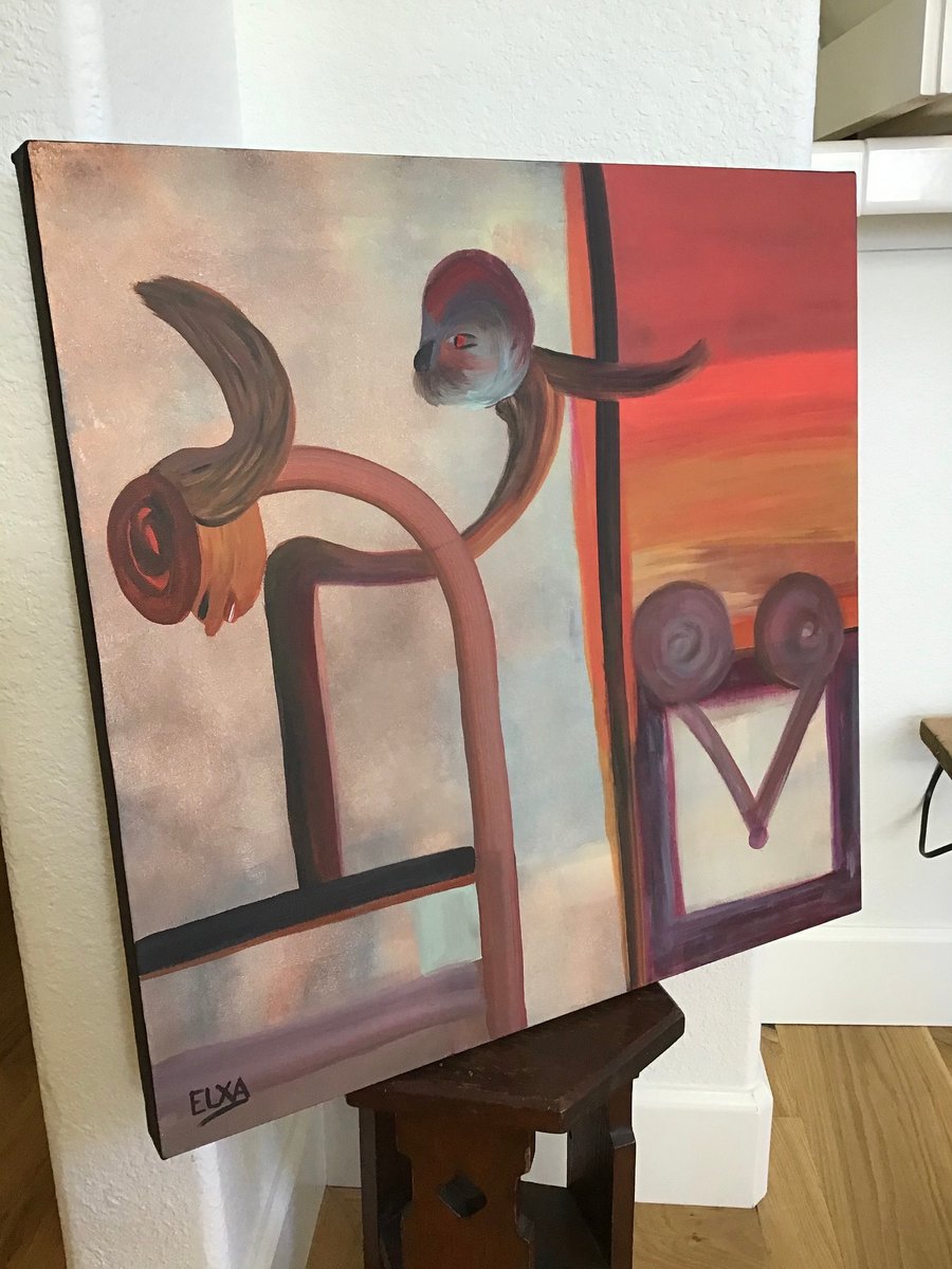 Monkey Business, original abstract acrylic painting on canvas