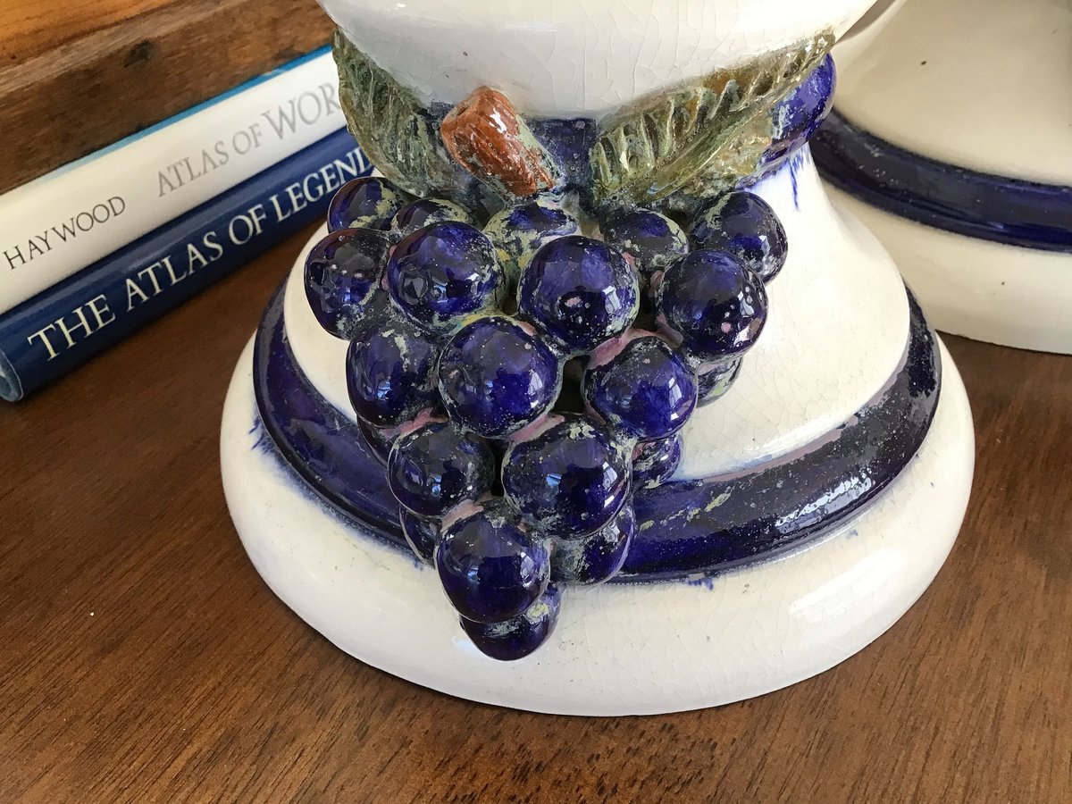 Vintage Very Beautiful Pottery Lot Of 2 Candle Holders