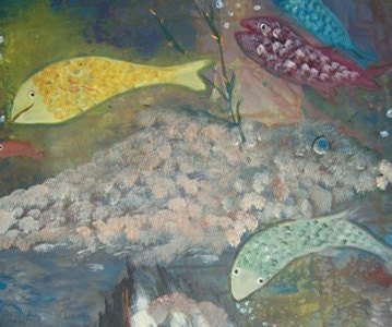 PECES (fish) no. 3 -- Original fine art, acrylic on canvas