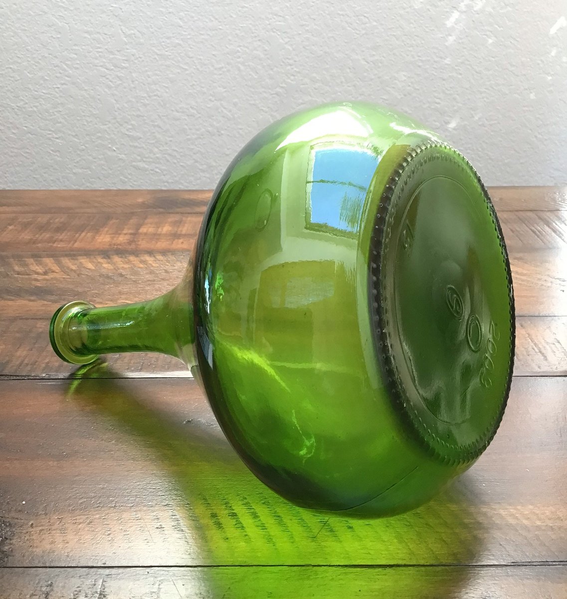 Green glass vase