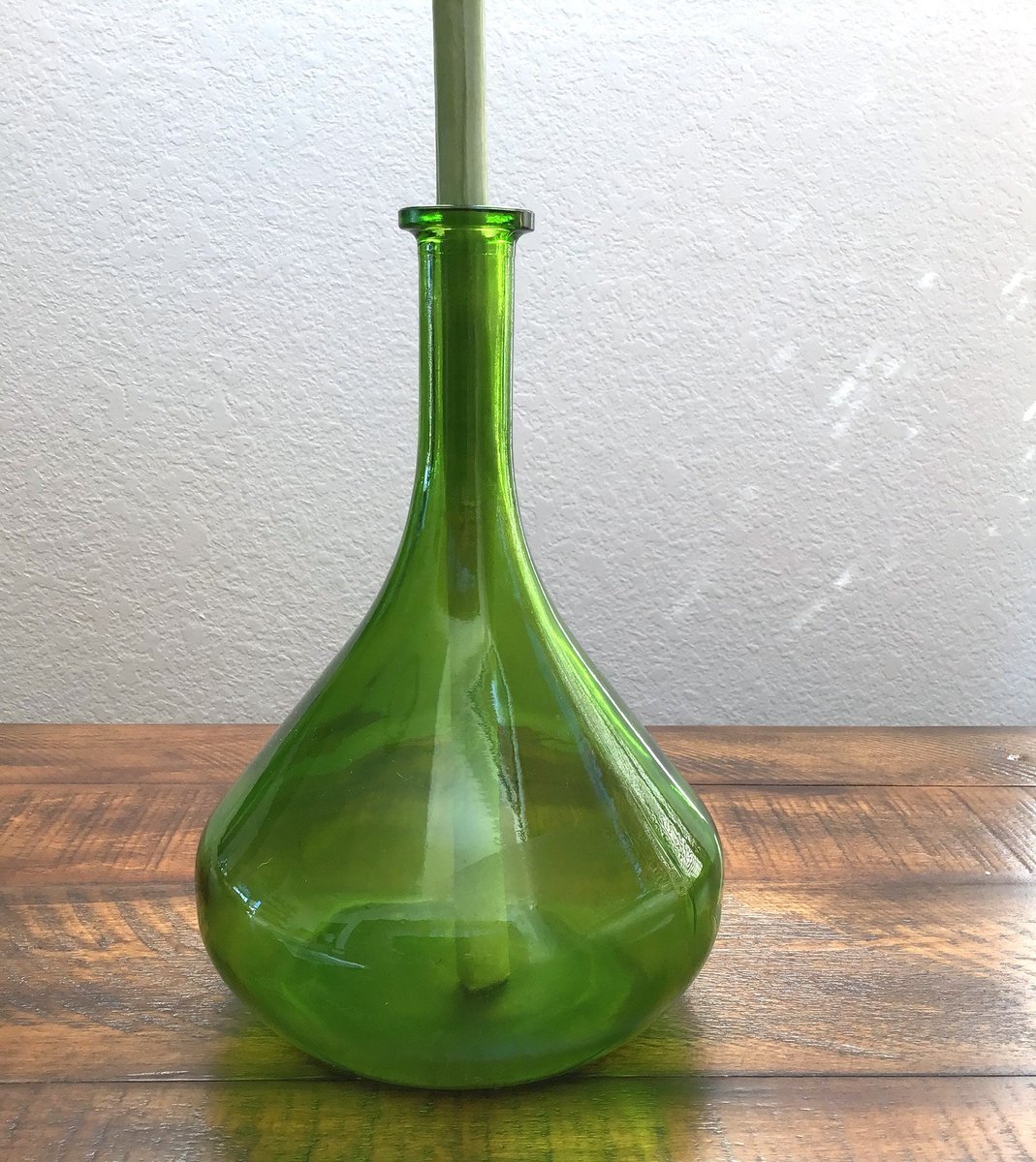 Green glass vase