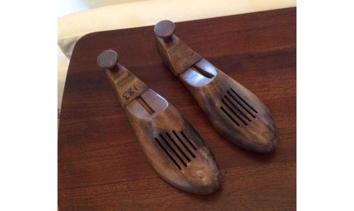 Vintage pair of shoe stretchers in wood