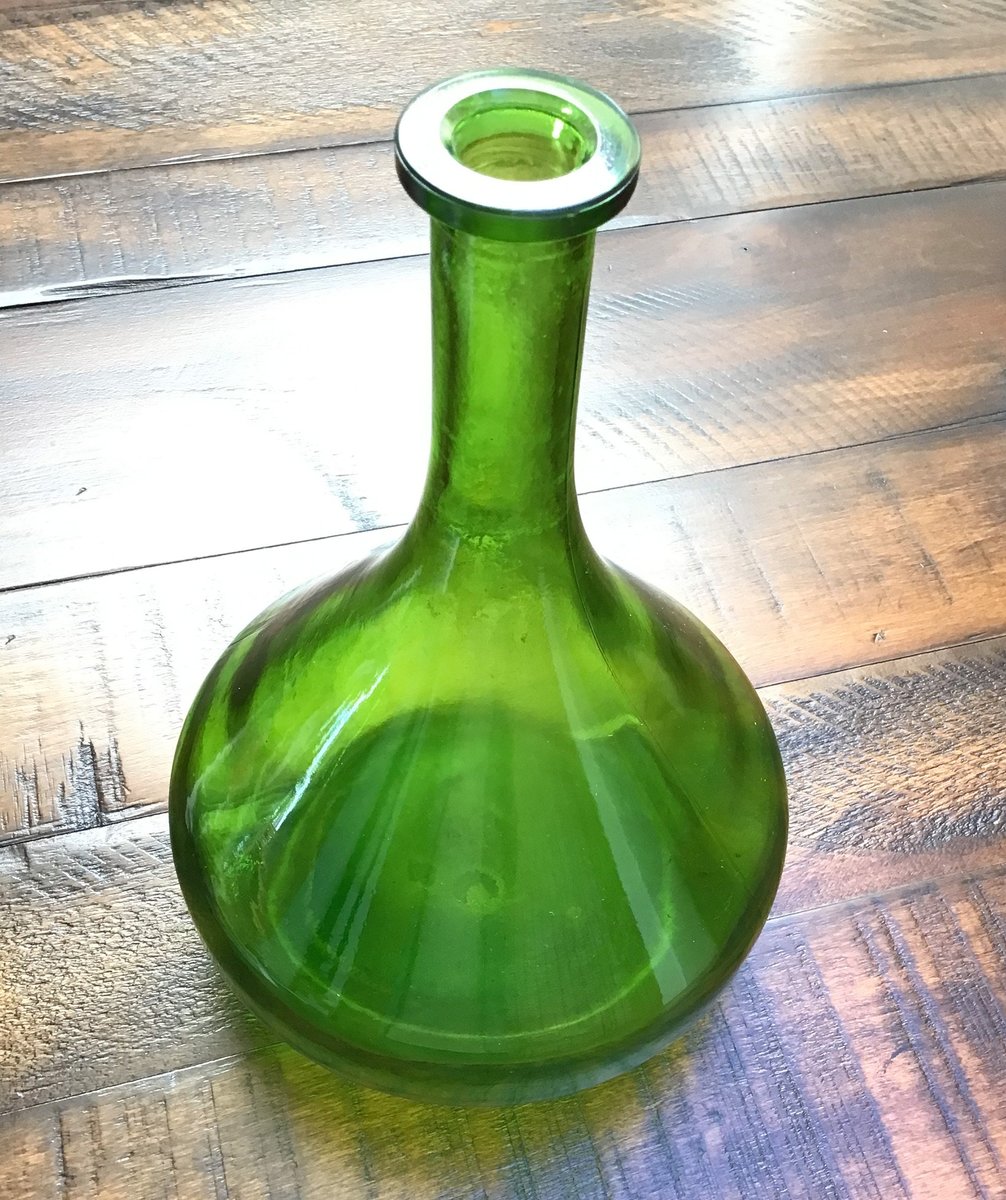Green glass vase