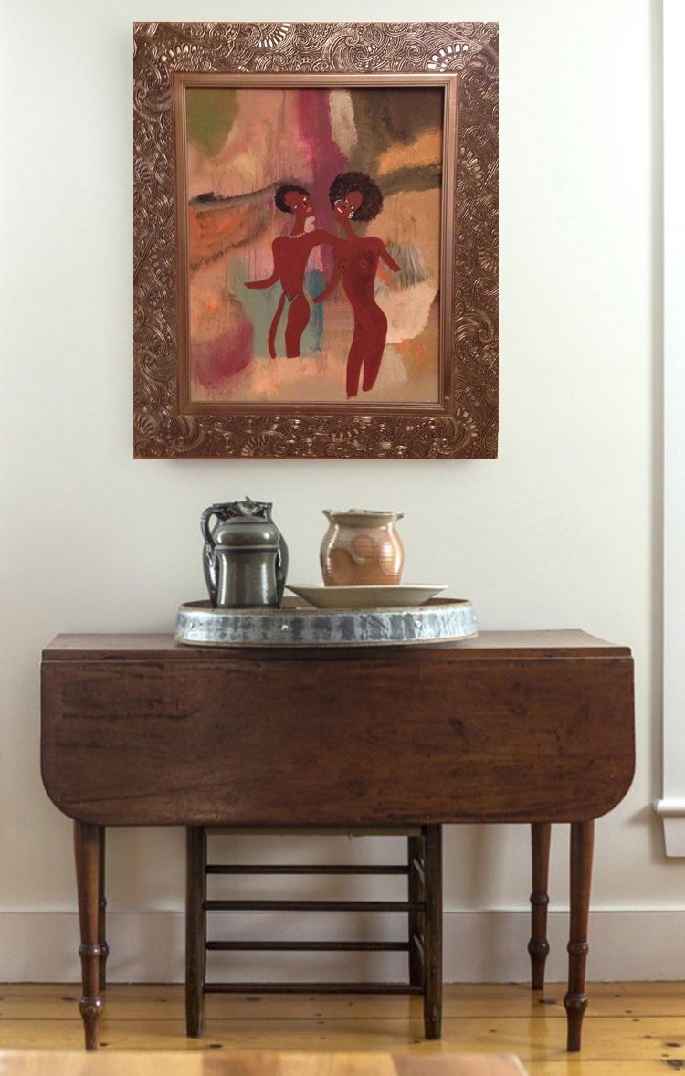 AFRICAN COUPLE -- Original fine art, acrylic on canvas