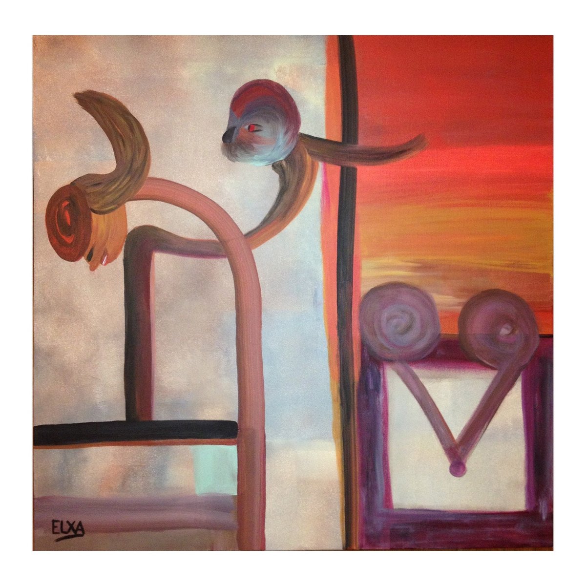 Monkey Business, original abstract acrylic painting on canvas