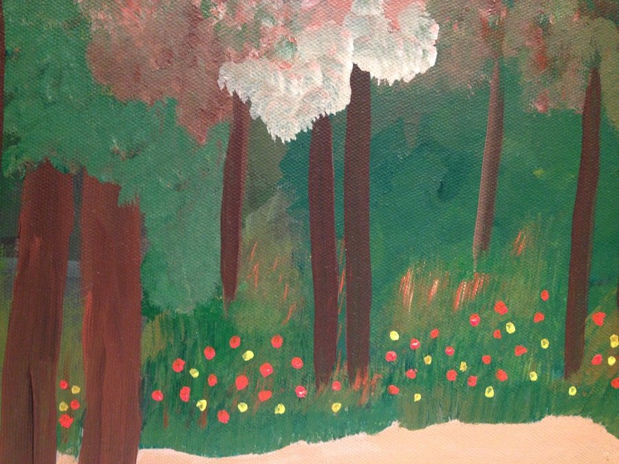 Path to the orchard - Original fine art, Acrylic Painting on Canvas