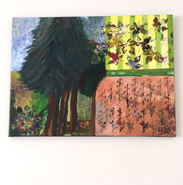 BOTANICAL COMPOSITION -- Original artwork, acrylic on canvas