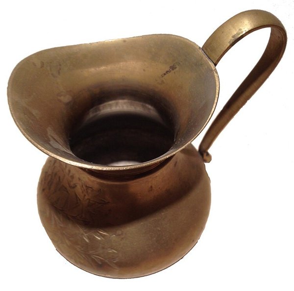 Beautifully ETCHED vintage BRASS PITCHER