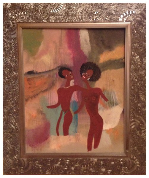 AFRICAN COUPLE -- Original fine art, acrylic on canvas