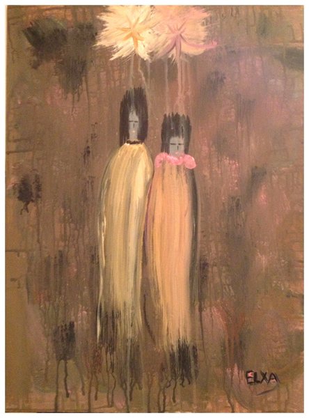 INDONESIAN COUPLE - Original fine art, acrylic on canvas