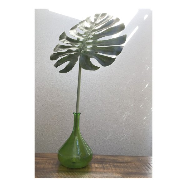Green glass vase