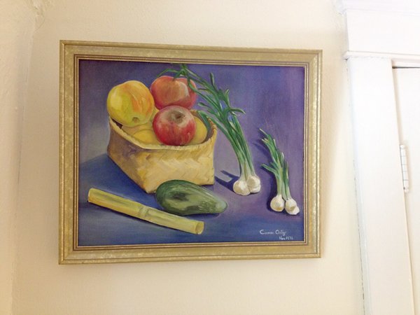Original painting -- Still life on blue