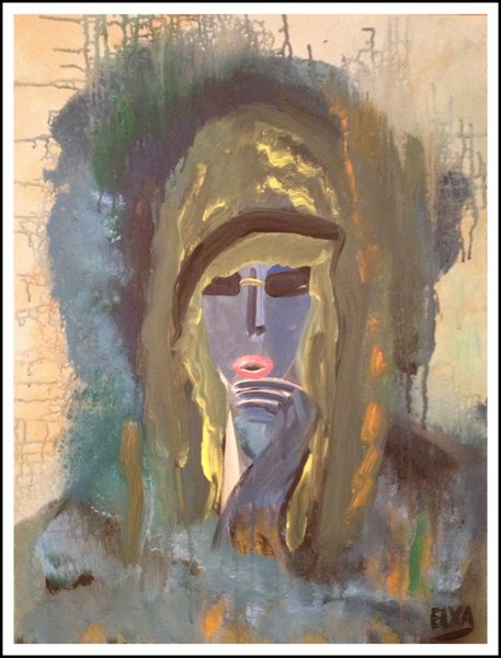 Original art: WOMAN with SUNGLASSES, acrylic on canvas