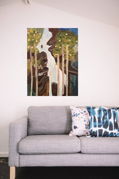 The Waterfall -- original fine art, vibrantly alive acrylic on canvas
