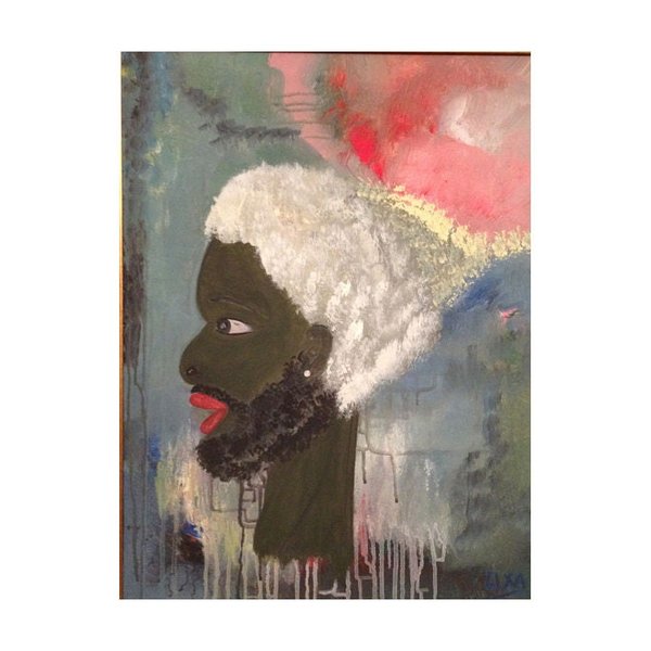 PORTRAIT of a Man with Beard - Original fine art, Acrylic Painting on Canvas