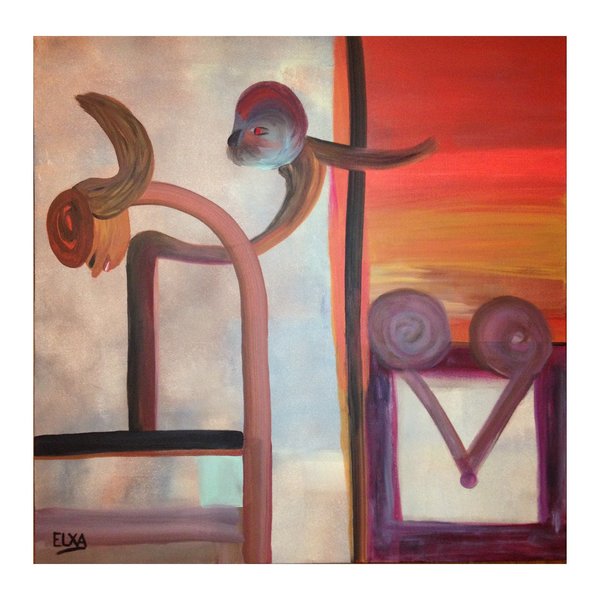 Monkey Business, original abstract acrylic painting on canvas